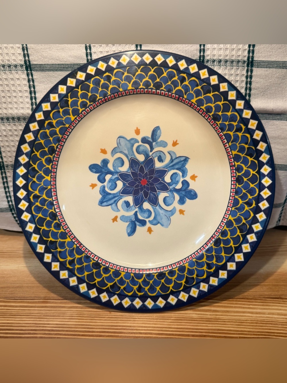 Williams Sonoma Sicily Melamine Dinner Plate, Blue Multi